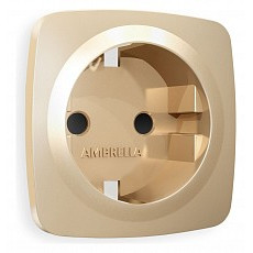 Накладка для розетки с заземлением и со шторками ambrella volt quant op6070